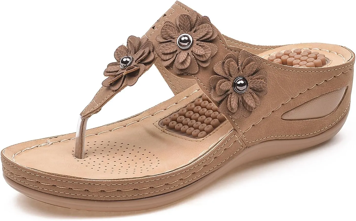 Sandals for Women Wedge Shoes 2025:Summer Dressy Flip Flops Fashion Flower Casual Dressy Sandal Orthopedic Platform Footwear Casual Walking Sandals 2025