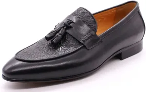 Santimon Men's Loafers Slip On Dress Casual Prom Tassel Shoes Mens Fashion Wedding Tuexdo Formal Business Suit Genuine Leather Penny Loafer Comfortable Walking Shoes