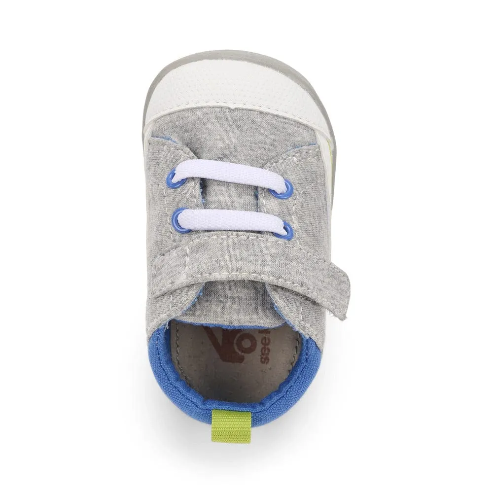 See Kai Run Stevie II First Walker Sneakers - Gray Jersey/Lime