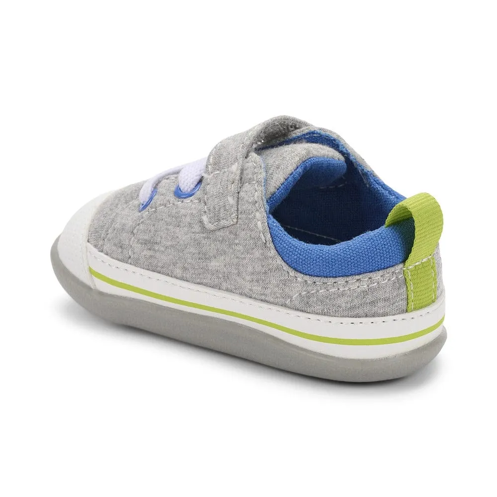 See Kai Run Stevie II First Walker Sneakers - Gray Jersey/Lime