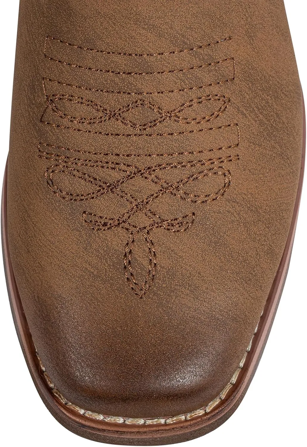 SheSole Women's Cowboy Boots Square Toe Western Cowgirl Mid Wide Calf Embroidered Boots Brown