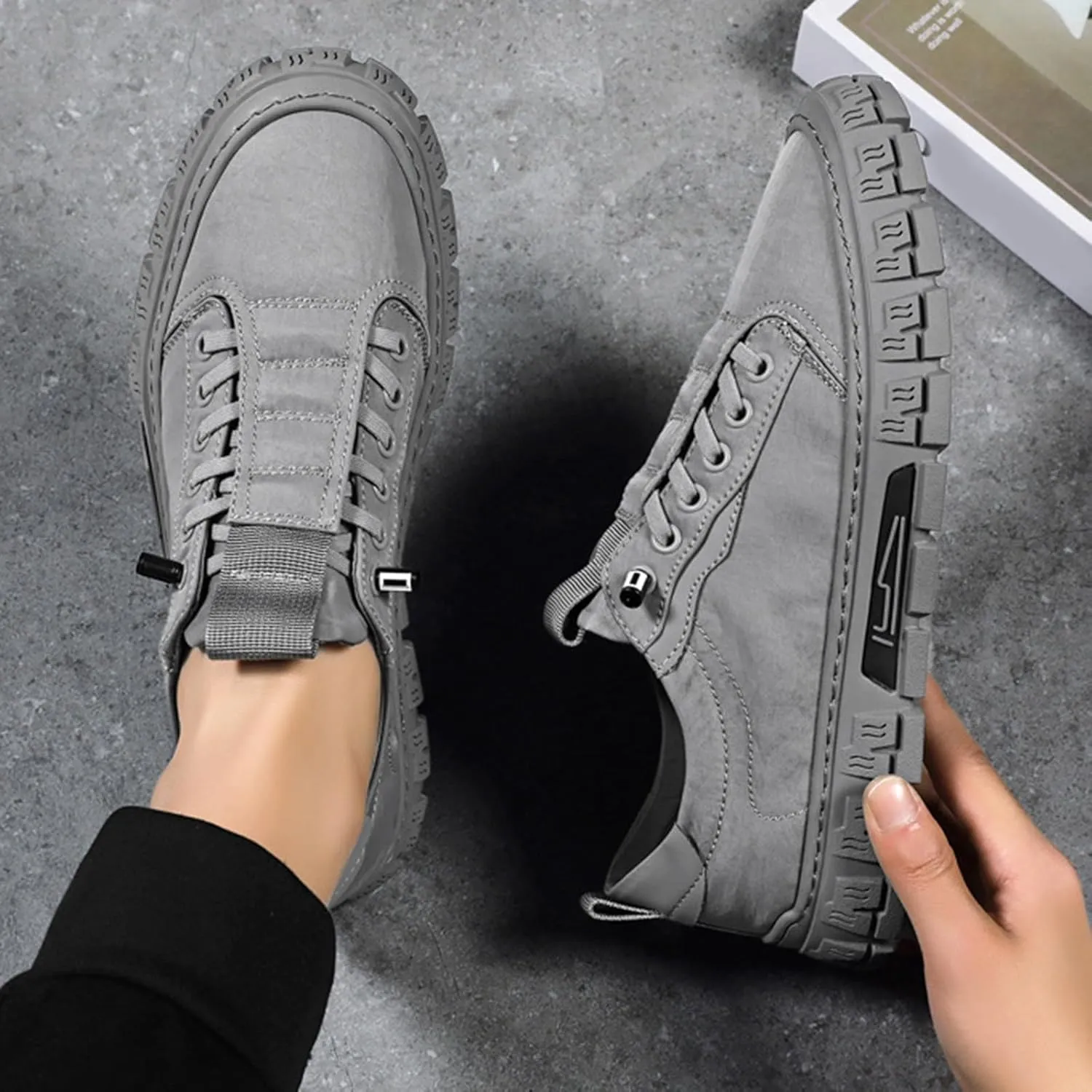 Shoes for Men Campus Shoes Mens Slip on Walking Blade Tennis Men's Tennis Racquet Sport Athletic Gym for Men White Sneakers Leather