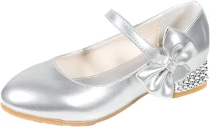 Shoes Low Heel for Girls Toddler Dress Shoes Cute Bowknot Patent Mary Jane Flower Girls Wedding School Party