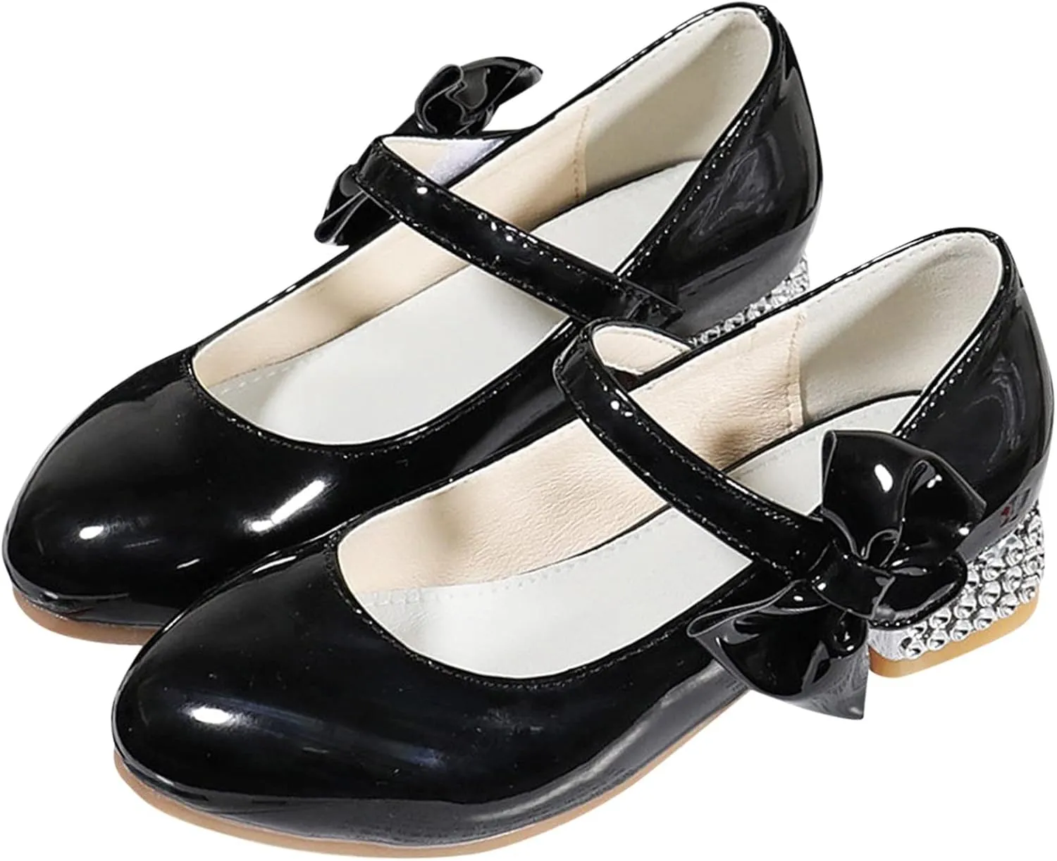 Shoes Low Heel for Girls Toddler Dress Shoes Cute Bowknot Patent Mary Jane Flower Girls Wedding School Party
