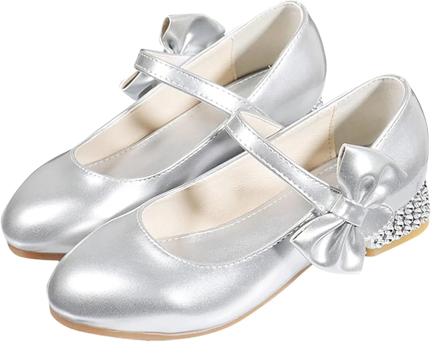 Shoes Low Heel for Girls Toddler Dress Shoes Cute Bowknot Patent Mary Jane Flower Girls Wedding School Party