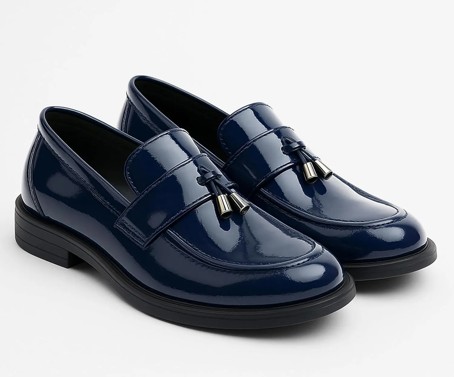SIRRI Boys Slip-On Tassel Loafer Shoes Patent & Matt Prom Smart Formal Footwear