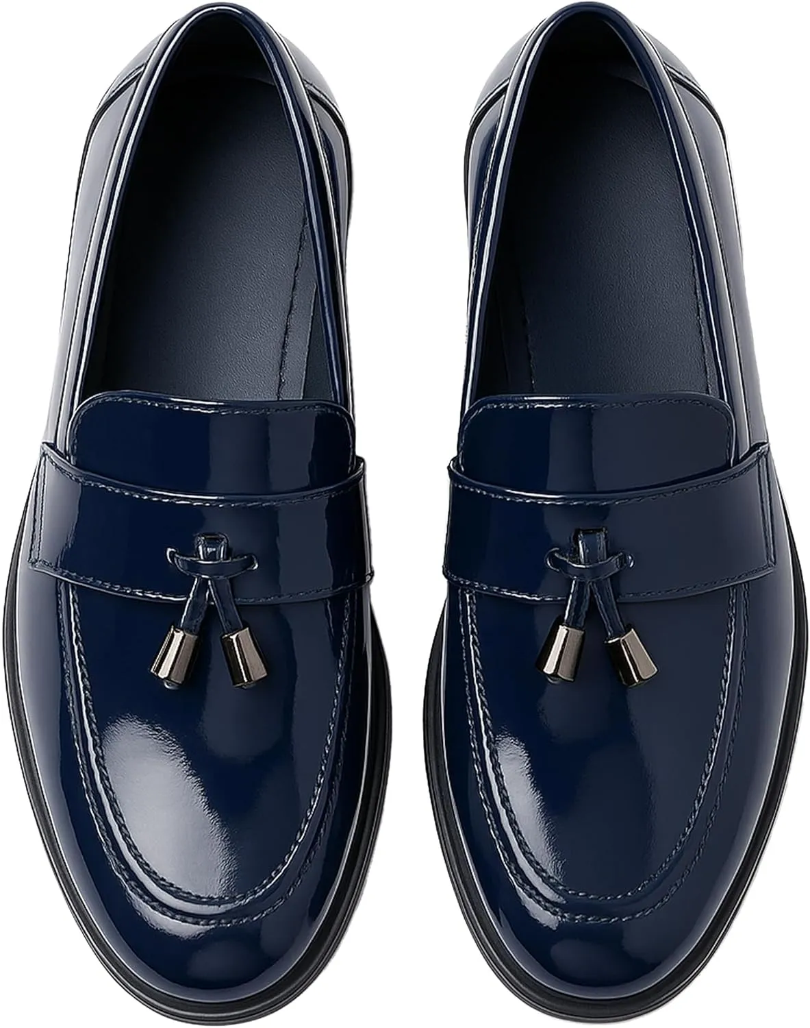 SIRRI Boys Slip-On Tassel Loafer Shoes Patent & Matt Prom Smart Formal Footwear