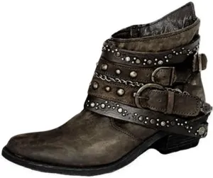 Snow Boots for Women Ankle Comfort Booties for Women Women's Boots Wide Width Boot Shoes for Women Closed Toe Indoor and Outdoor Pump Closed Toe Stacked Heel