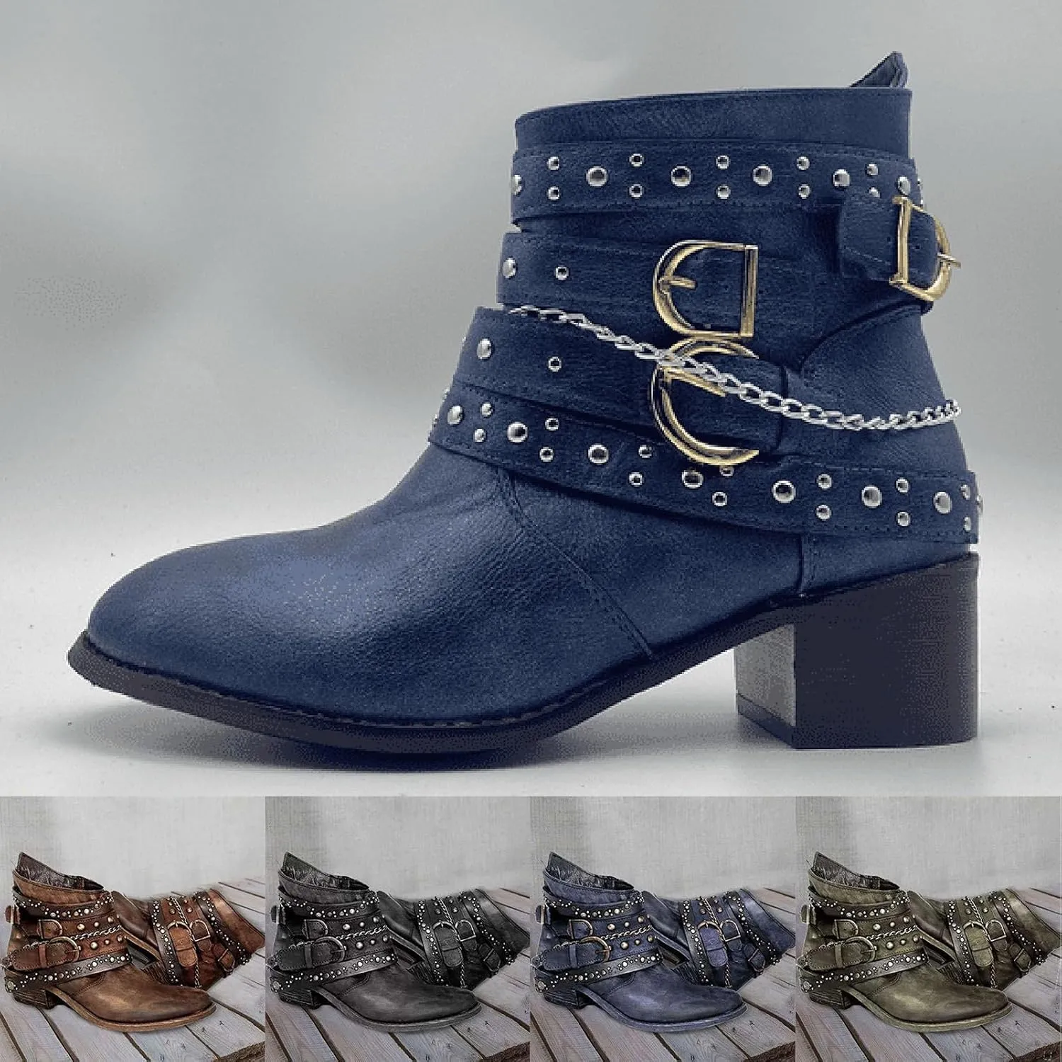 Snow Boots for Women Ankle Comfort Booties for Women Women's Boots Wide Width Boot Shoes for Women Closed Toe Indoor and Outdoor Pump Closed Toe Stacked Heel