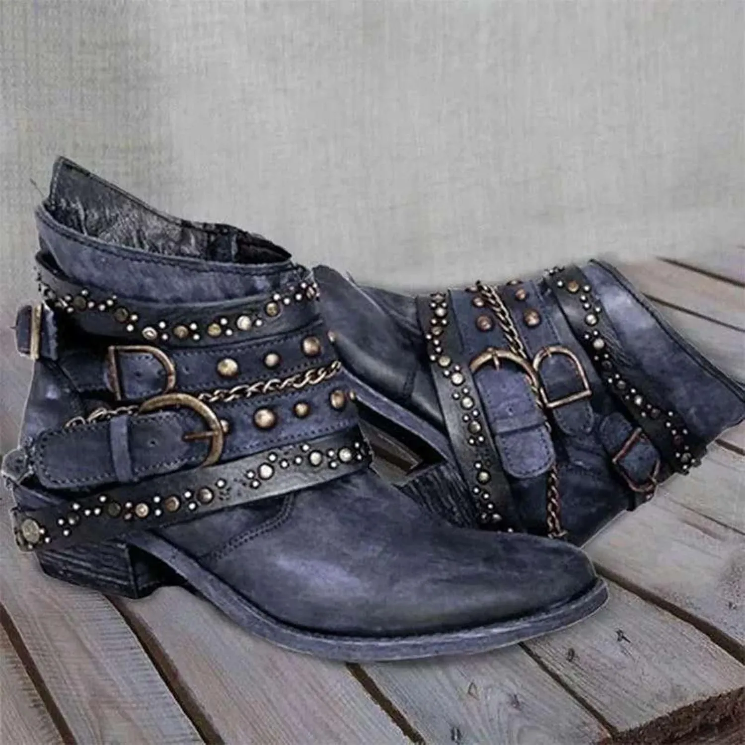 Snow Boots for Women Ankle Comfort Booties for Women Women's Boots Wide Width Boot Shoes for Women Closed Toe Indoor and Outdoor Pump Closed Toe Stacked Heel