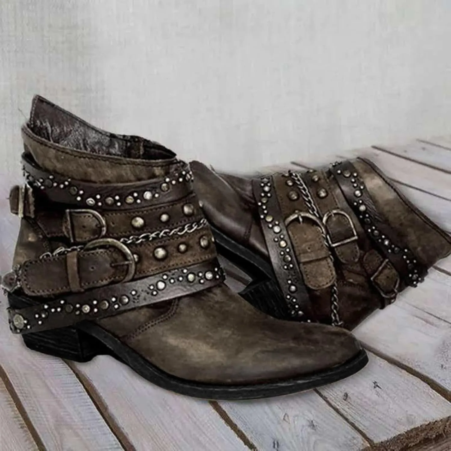 Snow Boots for Women Ankle Comfort Booties for Women Women's Boots Wide Width Boot Shoes for Women Closed Toe Indoor and Outdoor Pump Closed Toe Stacked Heel