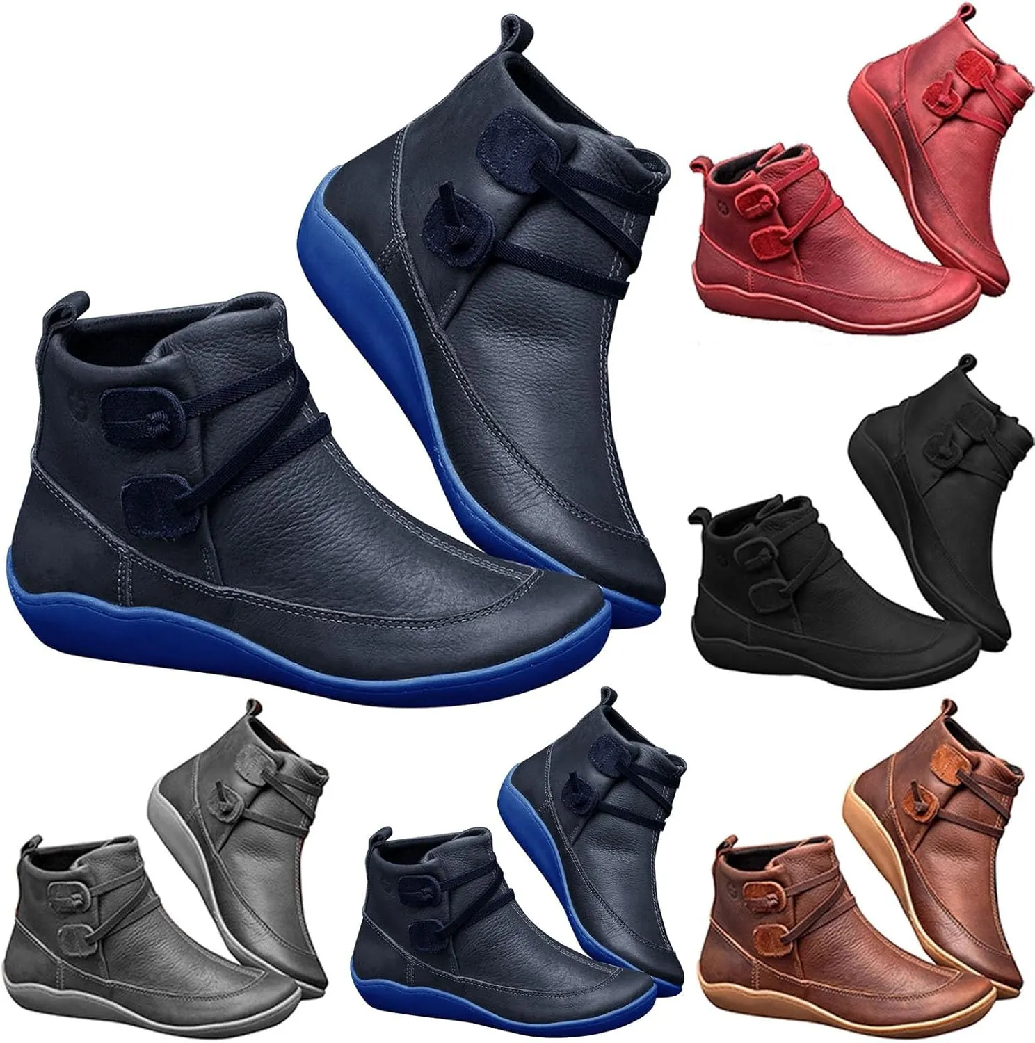 Snow Boots for Women Ankle Women Ankle Booties Boots for Women Brown Wedge Bootie for Women Comfortable Indoor and Outdoor Soft Sole Fashion Slip on Pointed Toe Chunky Stacked Heel