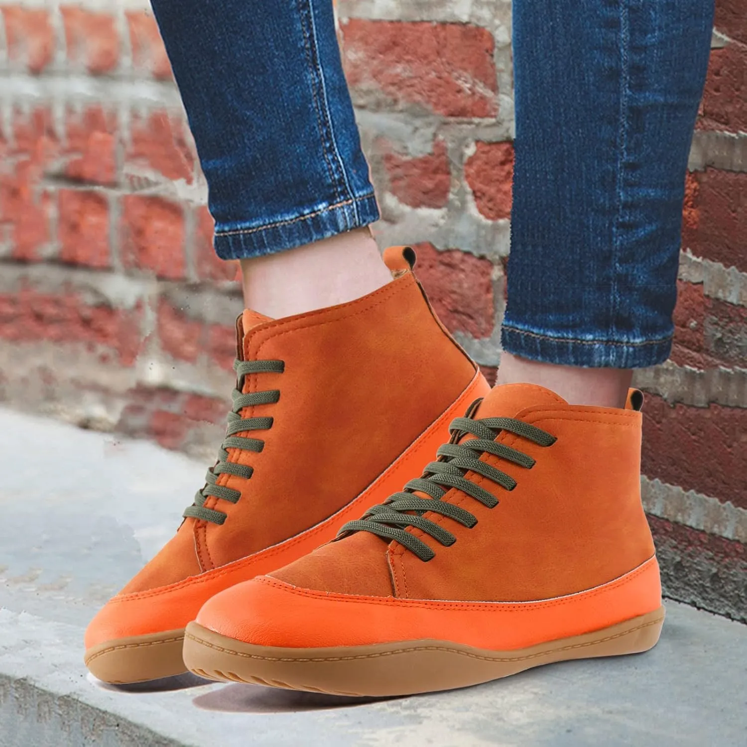 Snow Boots for Women Ankle Womens Ankle Booties Lace Up Boots for Women Ankle Booties Wedge Boot Fashion Casual Comfy Soft Lace-up Round Toe Comfortable Low Heel