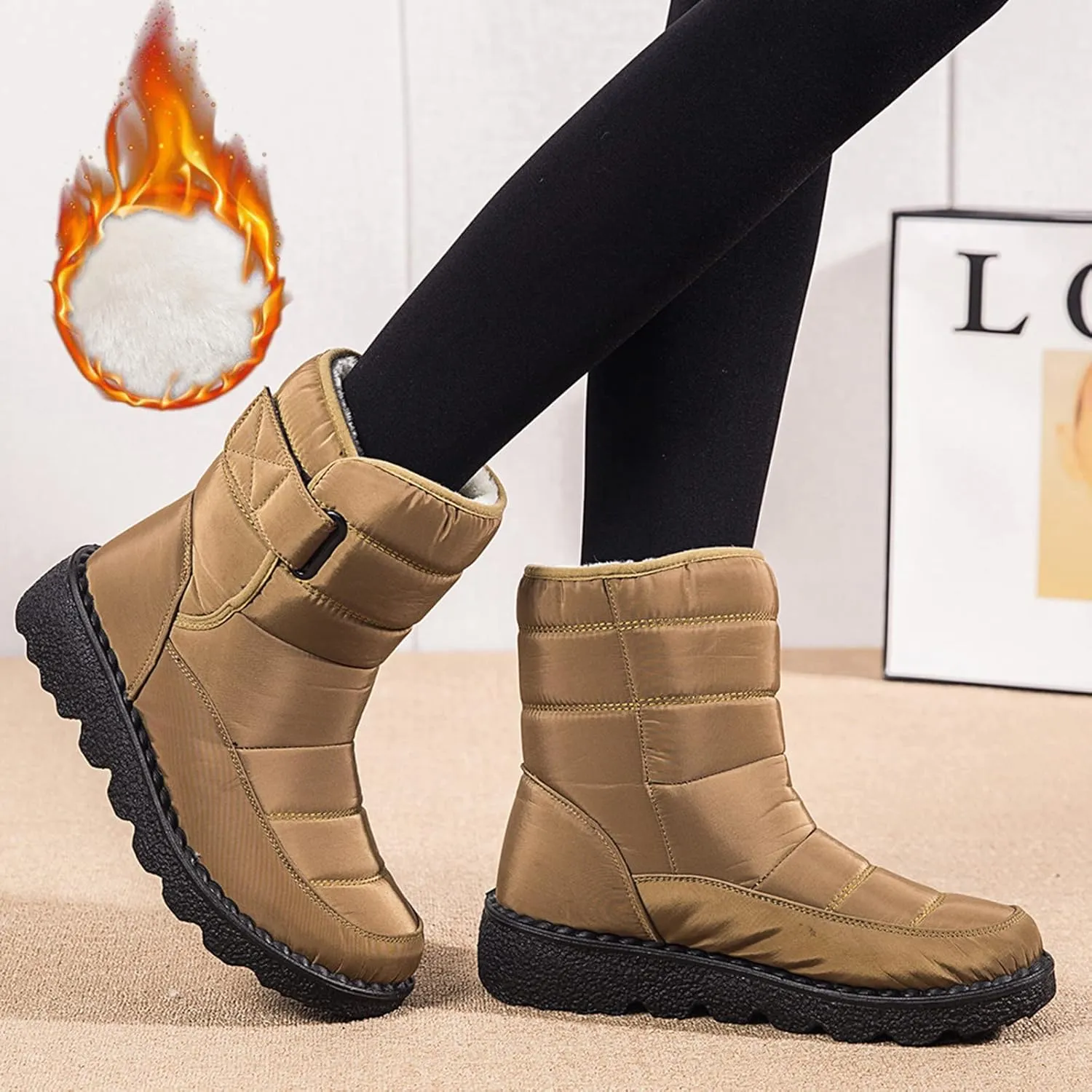 Snow Boots for Women Waterproof Boots for Women 2024 Girls Snow Winter Short Women Boots Outdoor Warm PU Rubber Sole