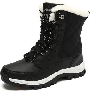 Snow Boots For Women Winter Boots for Women Large Size Outdoor Travel Thickened High Cotton Shoes Mid Calf Boots