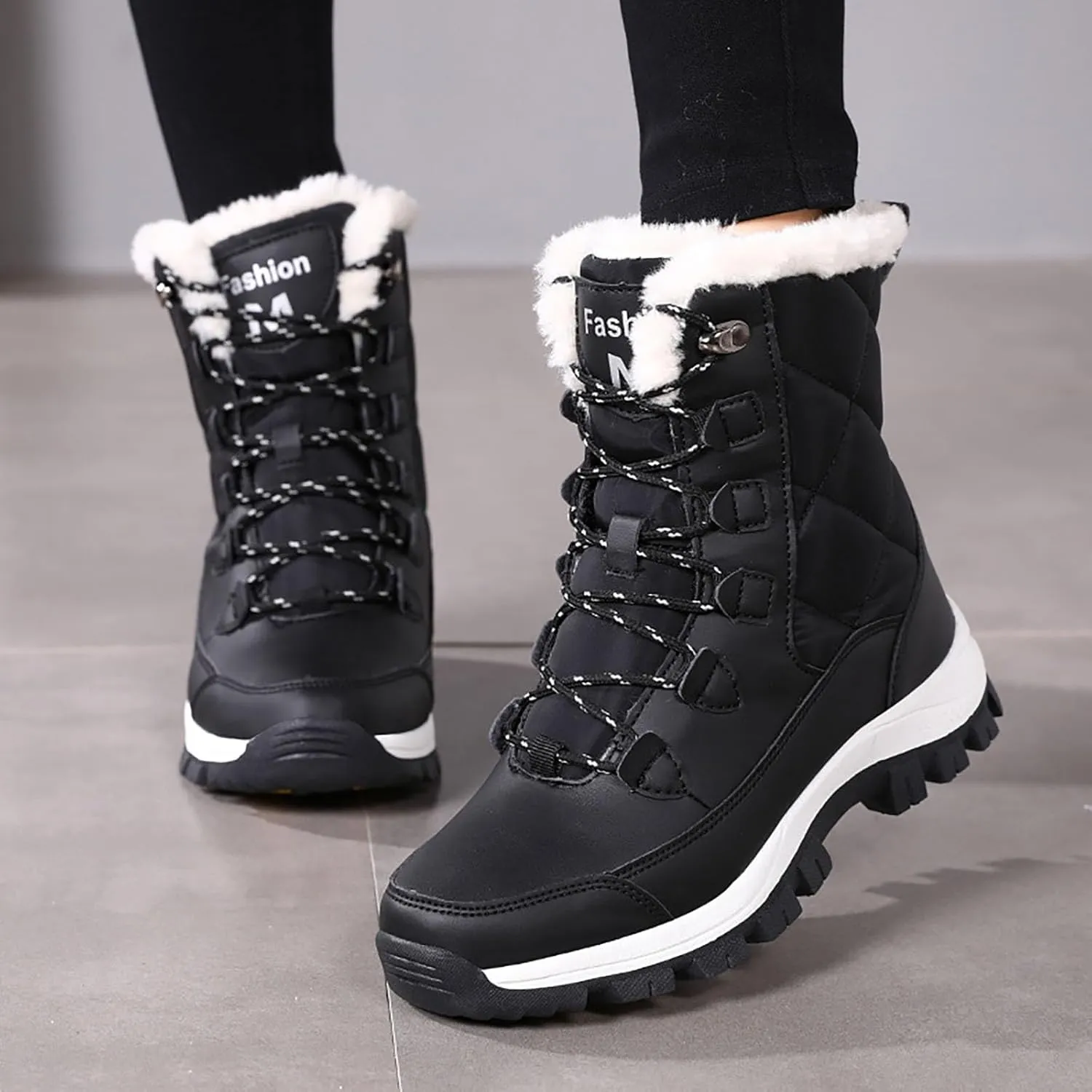 Snow Boots For Women Winter Boots for Women Large Size Outdoor Travel Thickened High Cotton Shoes Mid Calf Boots