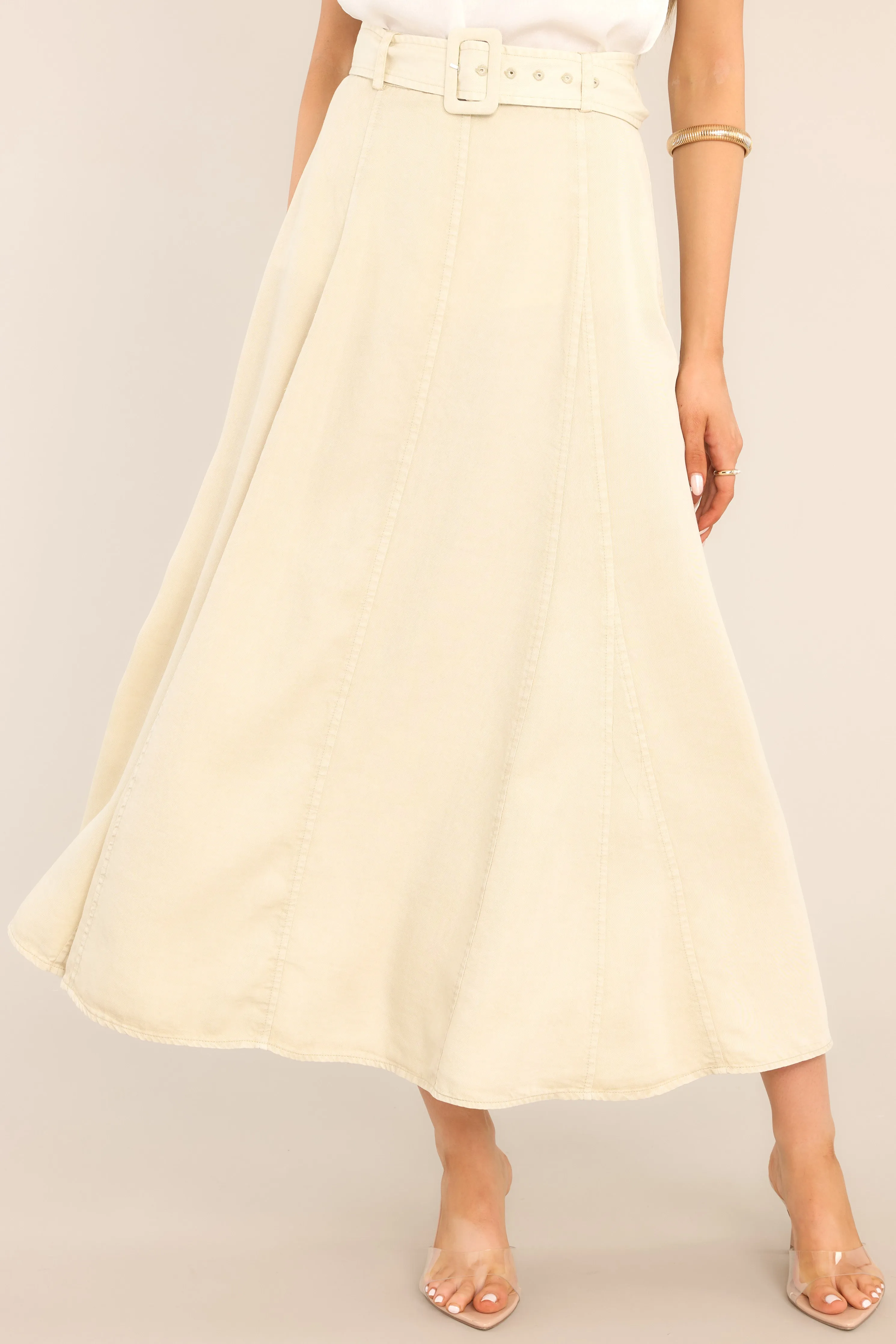 Stay True Beige Maxi Skirt