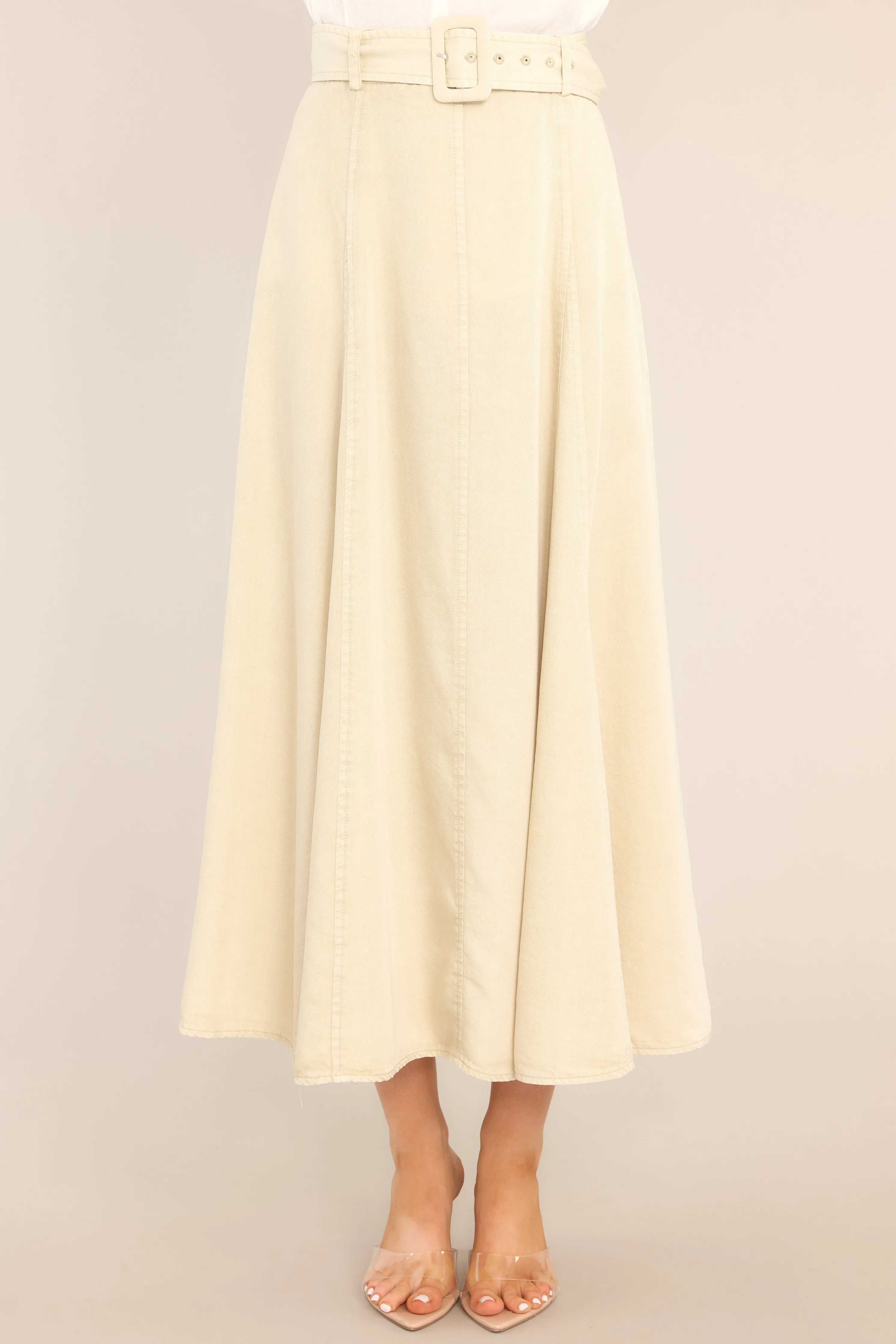 Stay True Beige Maxi Skirt