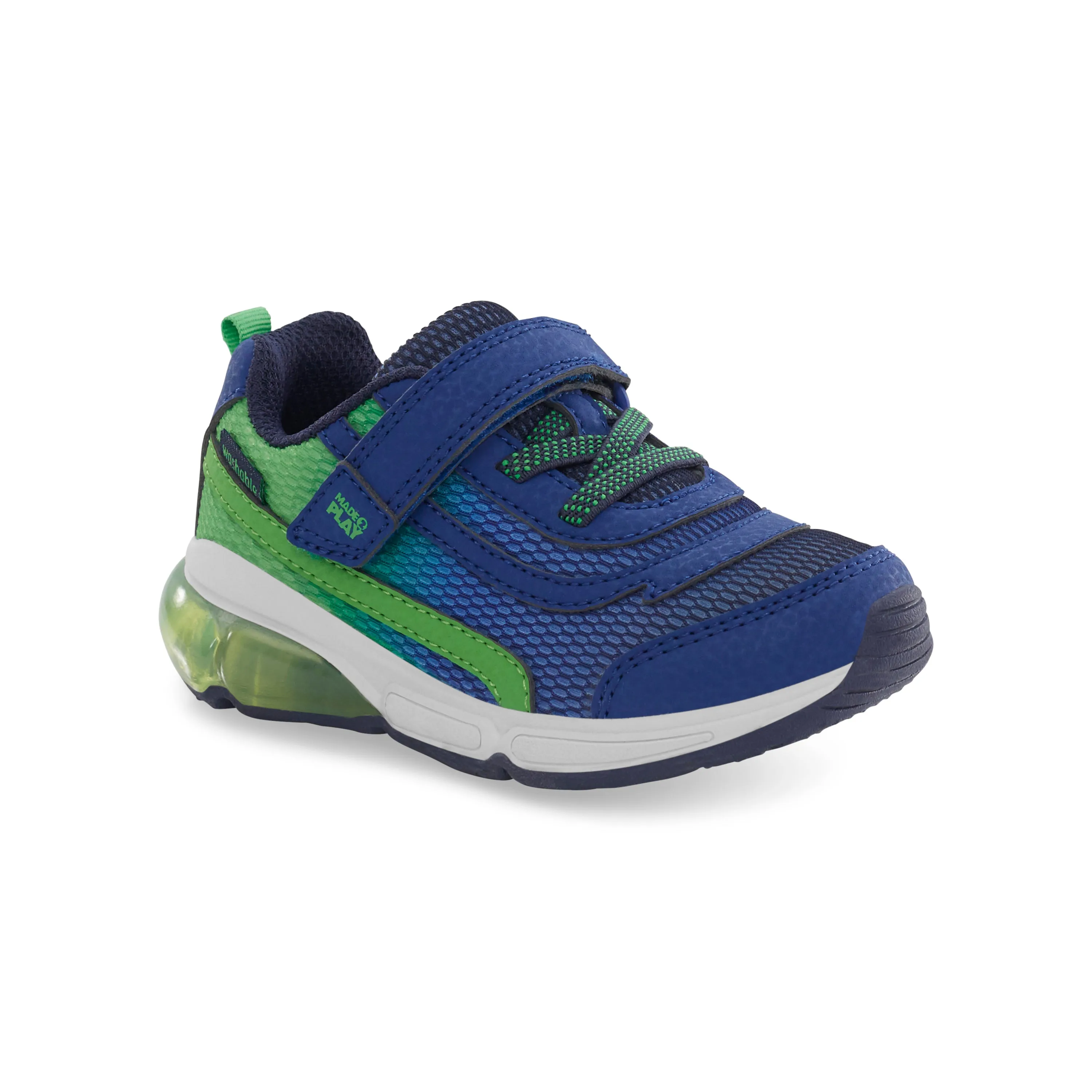 Stride Rite Surge Bounce | Navy/Green Kids Light-Up Sneakers