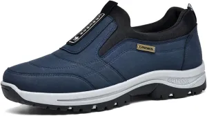 Teresad Shoes Men, Men's Comfortable Waterproof Orthopedic Walking Shoes Hiking Shoes, Slip-On Walking Shoes
