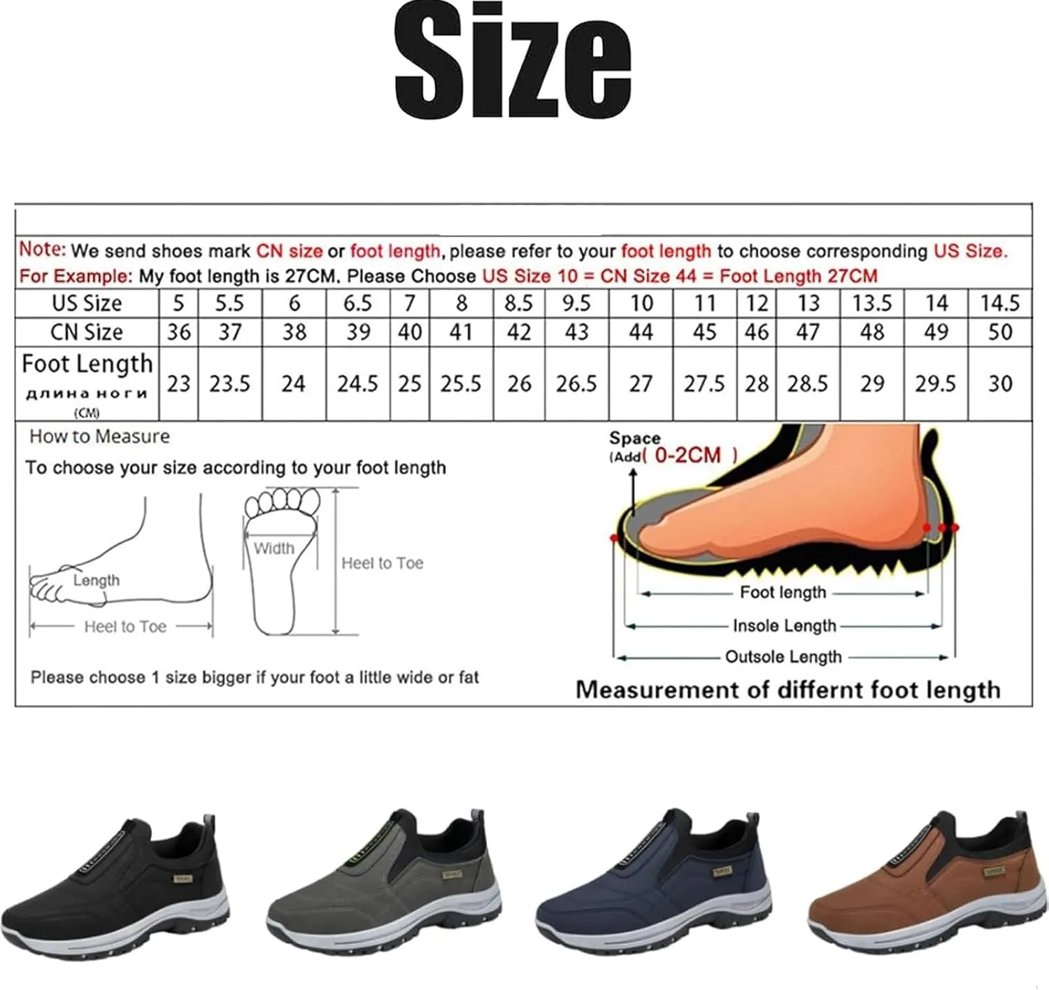 Teresad Shoes Men, Men's Comfortable Waterproof Orthopedic Walking Shoes Hiking Shoes, Slip-On Walking Shoes