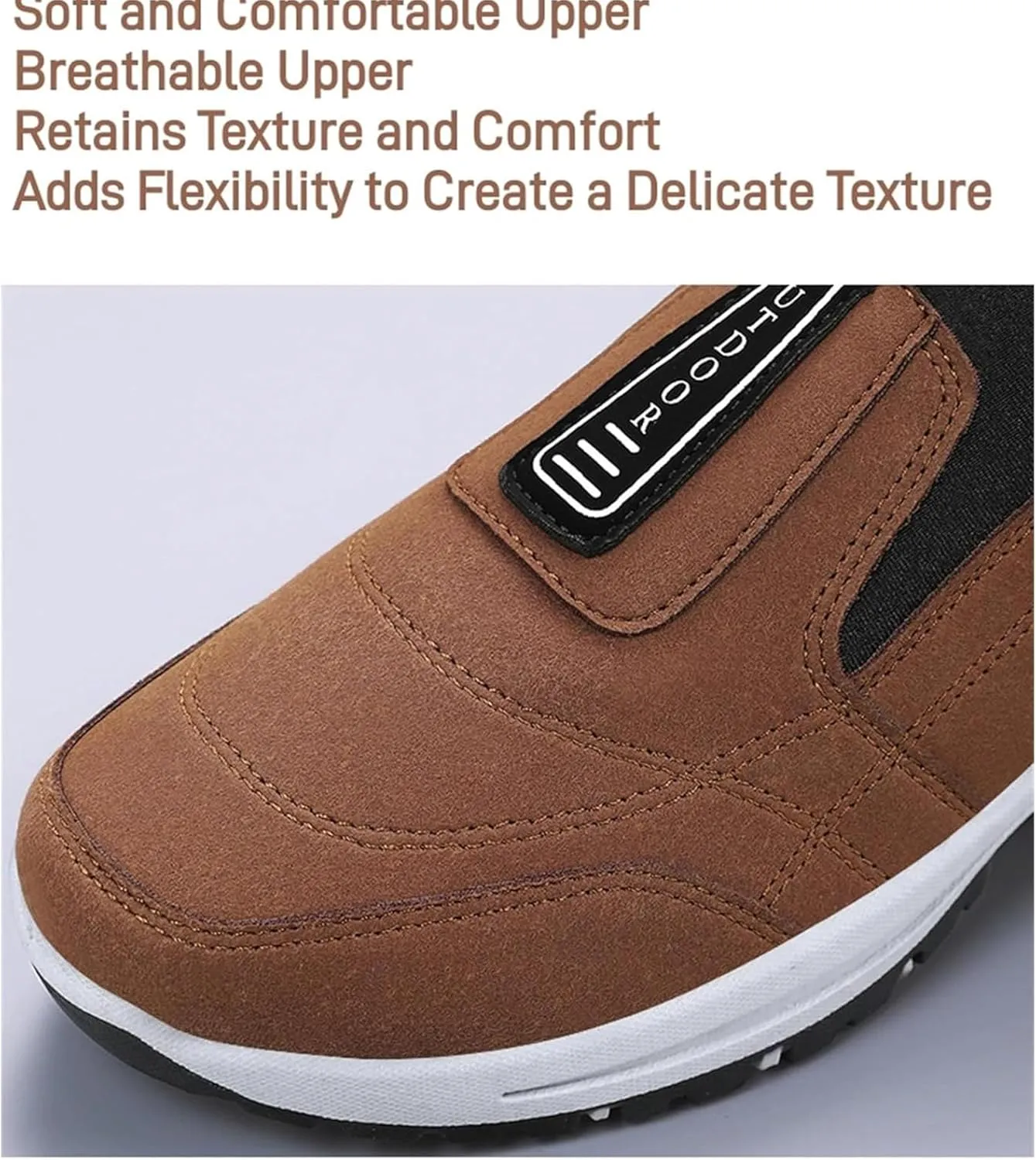 Teresad Shoes Men, Men's Comfortable Waterproof Orthopedic Walking Shoes Hiking Shoes, Slip-On Walking Shoes