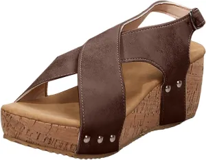 Thick Soled Wedge Heel Strap Women's Shoes Fashionable And Casual Strap Fish Mouth Transparent Sandals for Women Size 13