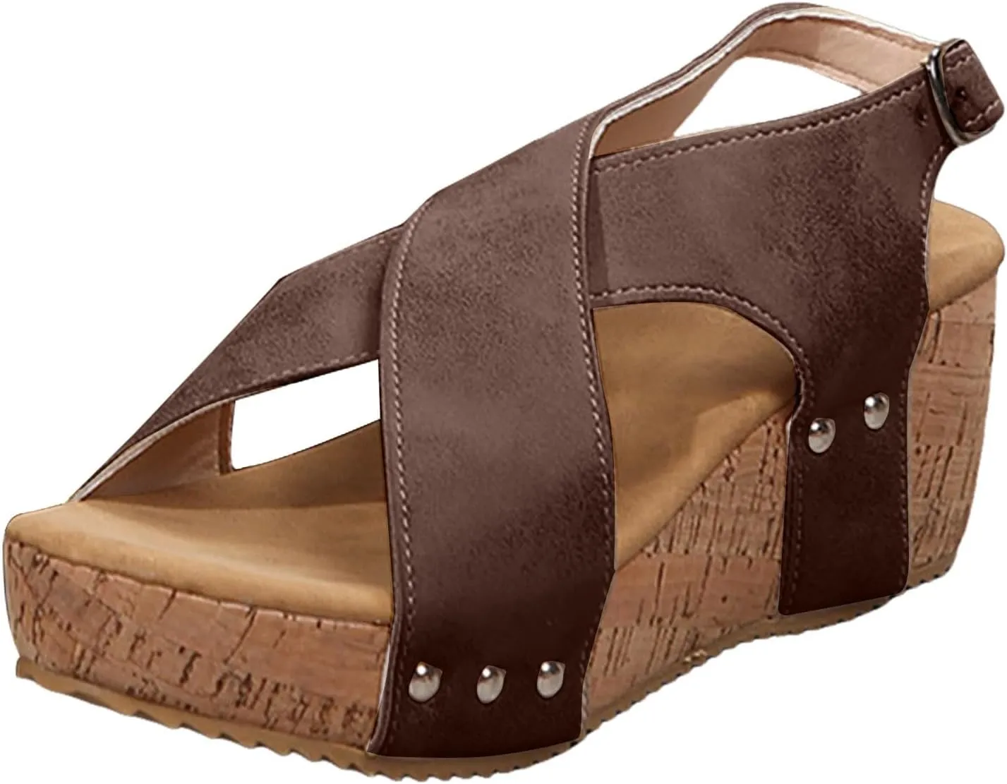 Thick Soled Wedge Heel Strap Women's Shoes Fashionable And Casual Strap Fish Mouth Transparent Sandals for Women Size 13