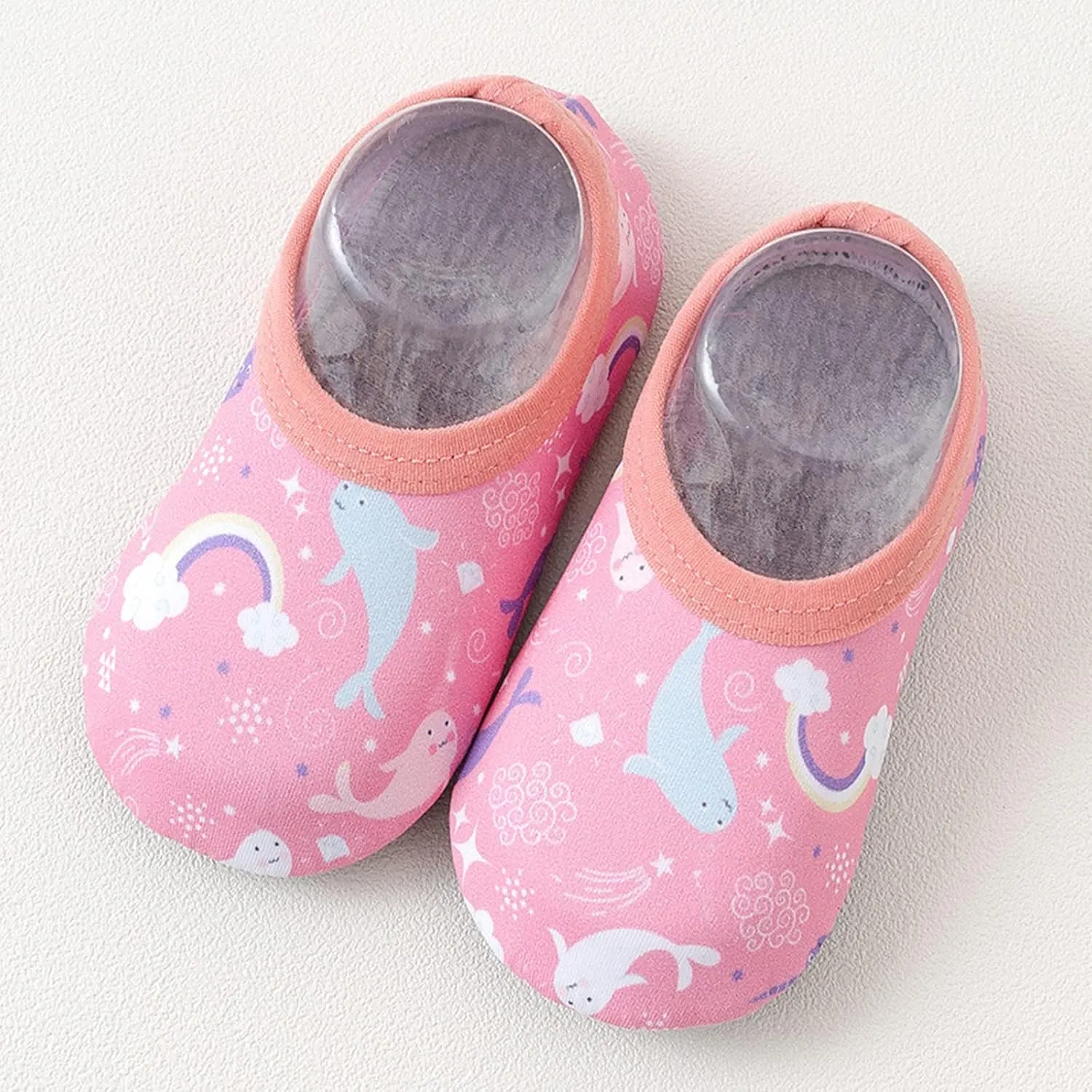 Toddler Baby Sock Shoes,0-7 Years Toddler Baby Boys Girls Cartoon Swim Water Shoes Barefoot Socks Non-Slip Shoes