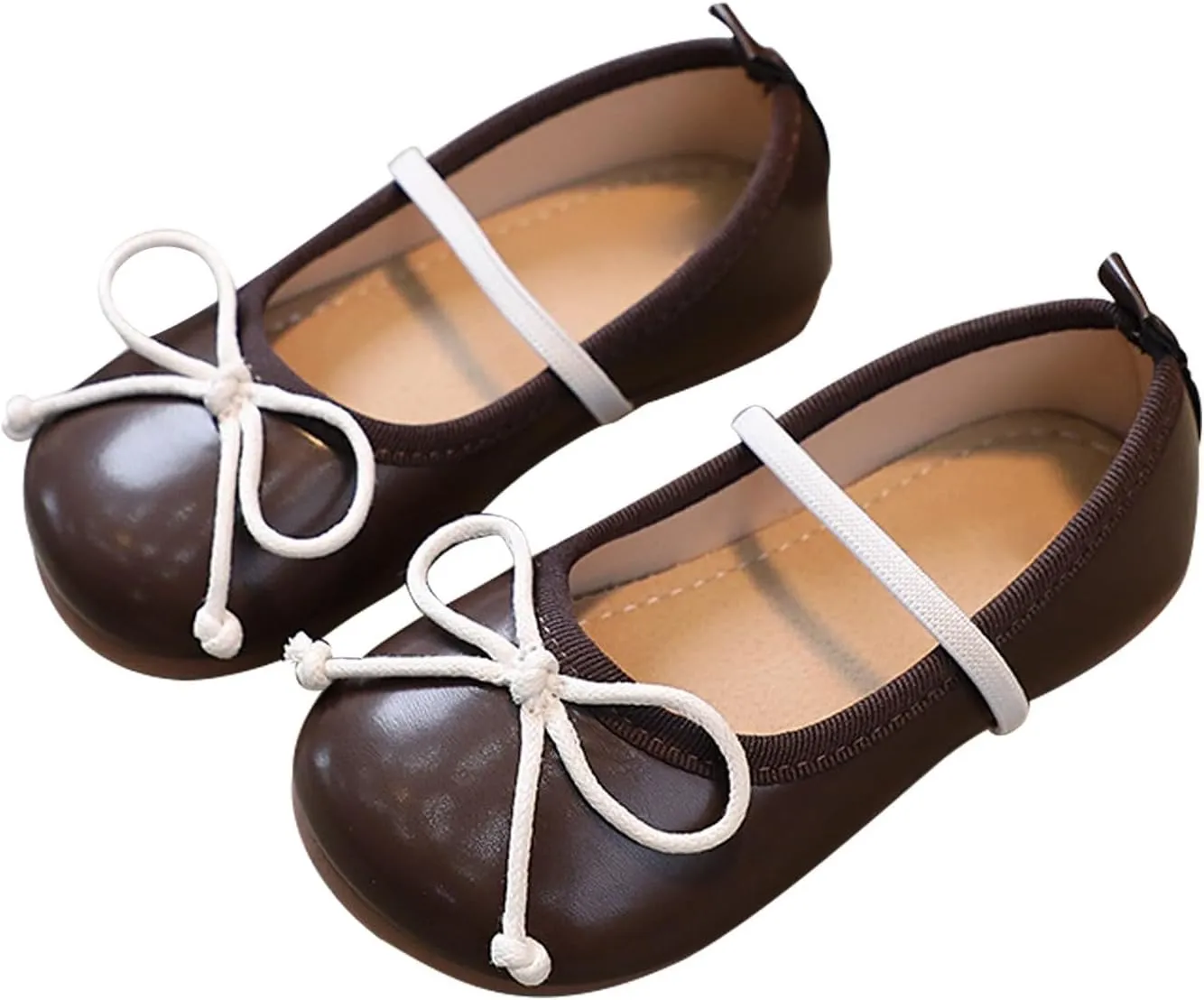 Toddler Girl Mary Jane Dress Shoes Non Slip Soft Sole Leather Bowknot School Shoes Kids Classic Ballerina Flat??