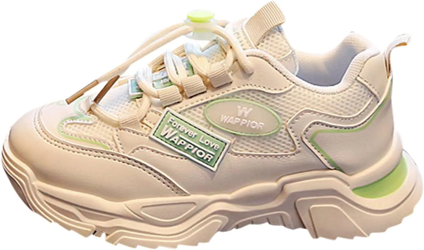 Toddler Girl Tennis Shoes Boys' Athletic Shoes Thick Sole Non Slip Casual Walking Lightweight Lace Up Sneakers