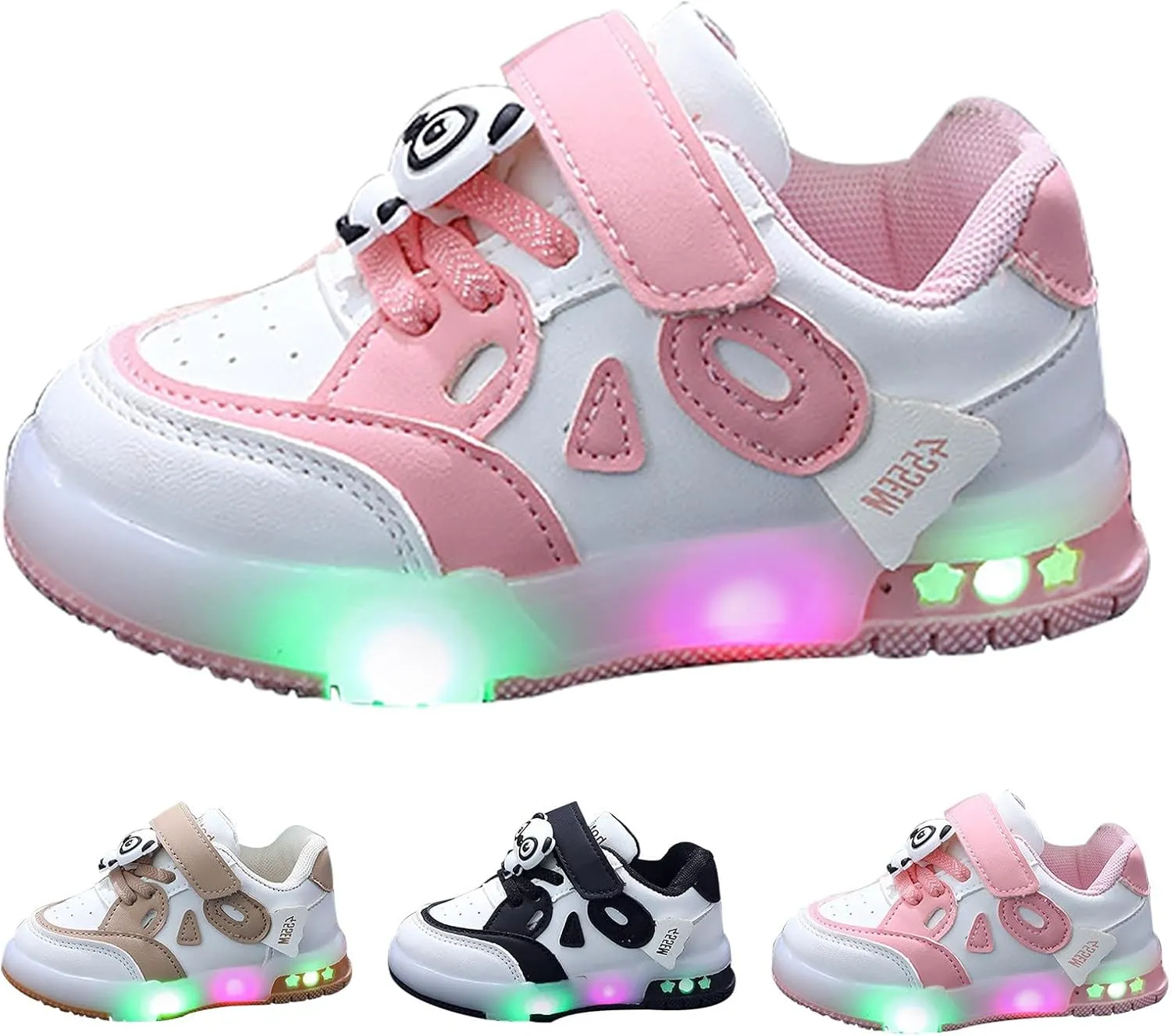 Toddler Girls Glitter Sneakers Ankle Breathable Flat First Walking No Lace Sport Shoes Outdoor Non Slip Running Shoes