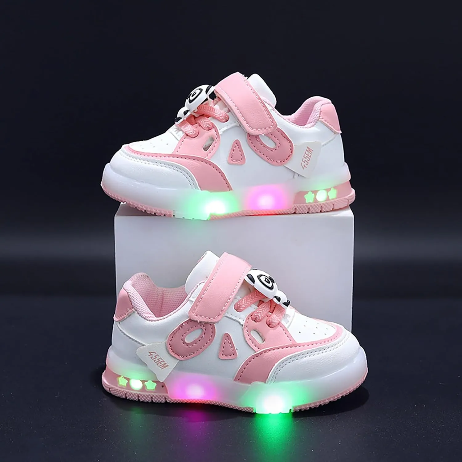 Toddler Girls Glitter Sneakers Ankle Breathable Flat First Walking No Lace Sport Shoes Outdoor Non Slip Running Shoes