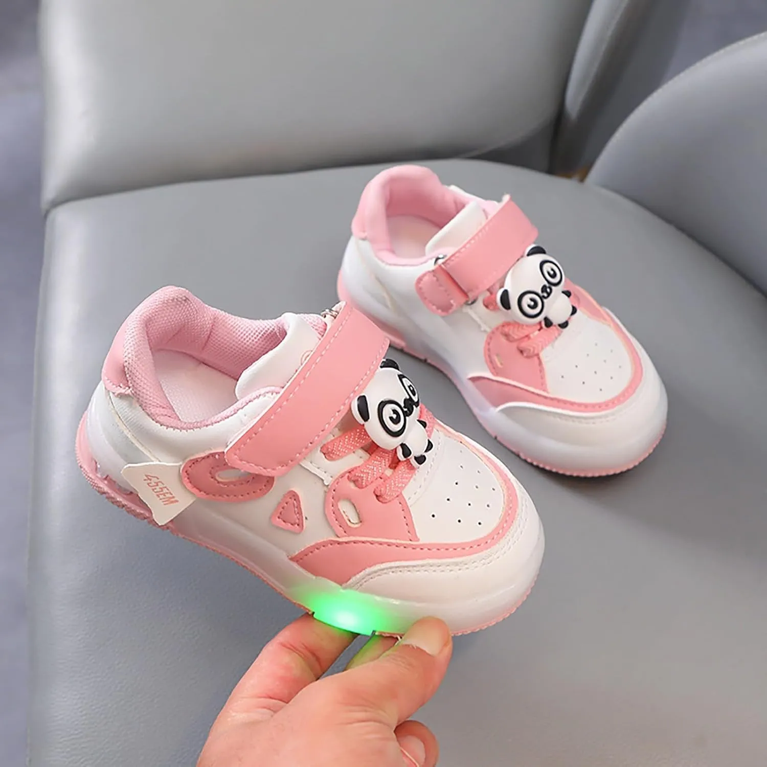 Toddler Girls Glitter Sneakers Ankle Breathable Flat First Walking No Lace Sport Shoes Outdoor Non Slip Running Shoes