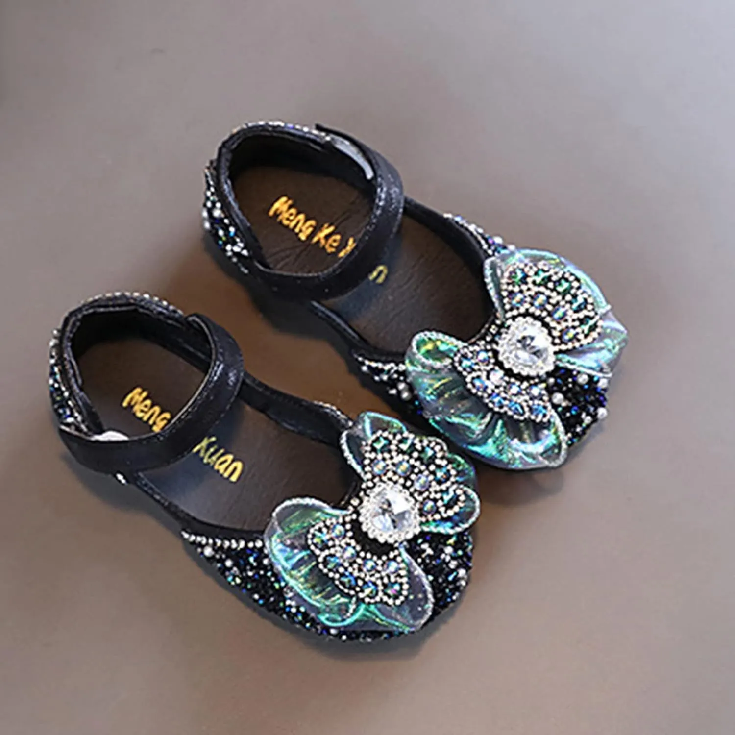 Toddler Girls hinestones Bows Mary Jane Ballet Flat Dress Shoes Flower Girls School Pary Wedding Sandals