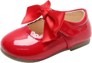 Toddler Girls Mary Jane Dress Shoes Ballet Flat Slip-On Bowknot Princess Wedding Pary occasins Baptism Shoes