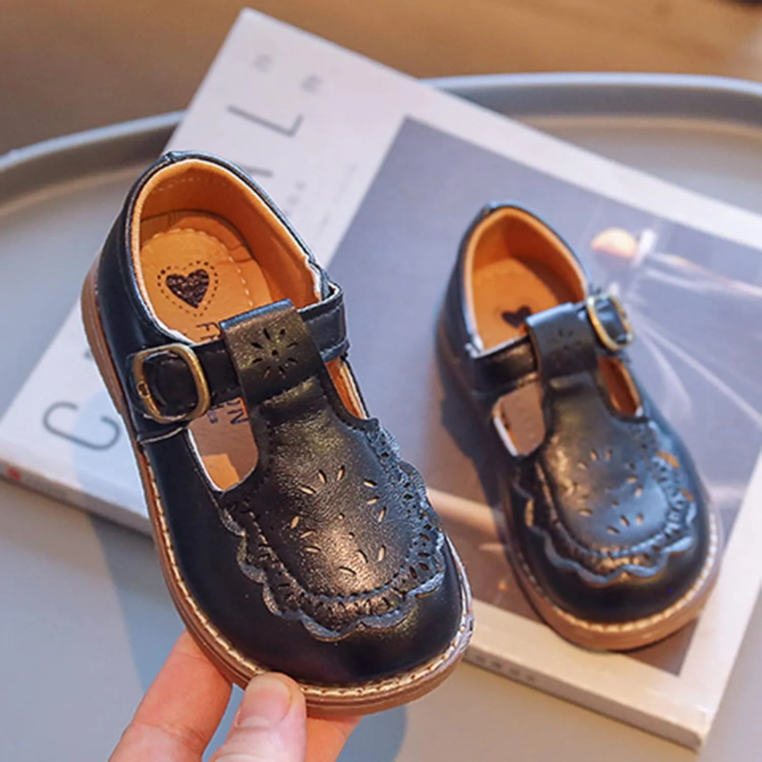 Toddler Little Girl Mary Jane Dress Shoes Uniform Formal Casual Oxfords Ballet Flat?? for Girl Part?? Wedding School