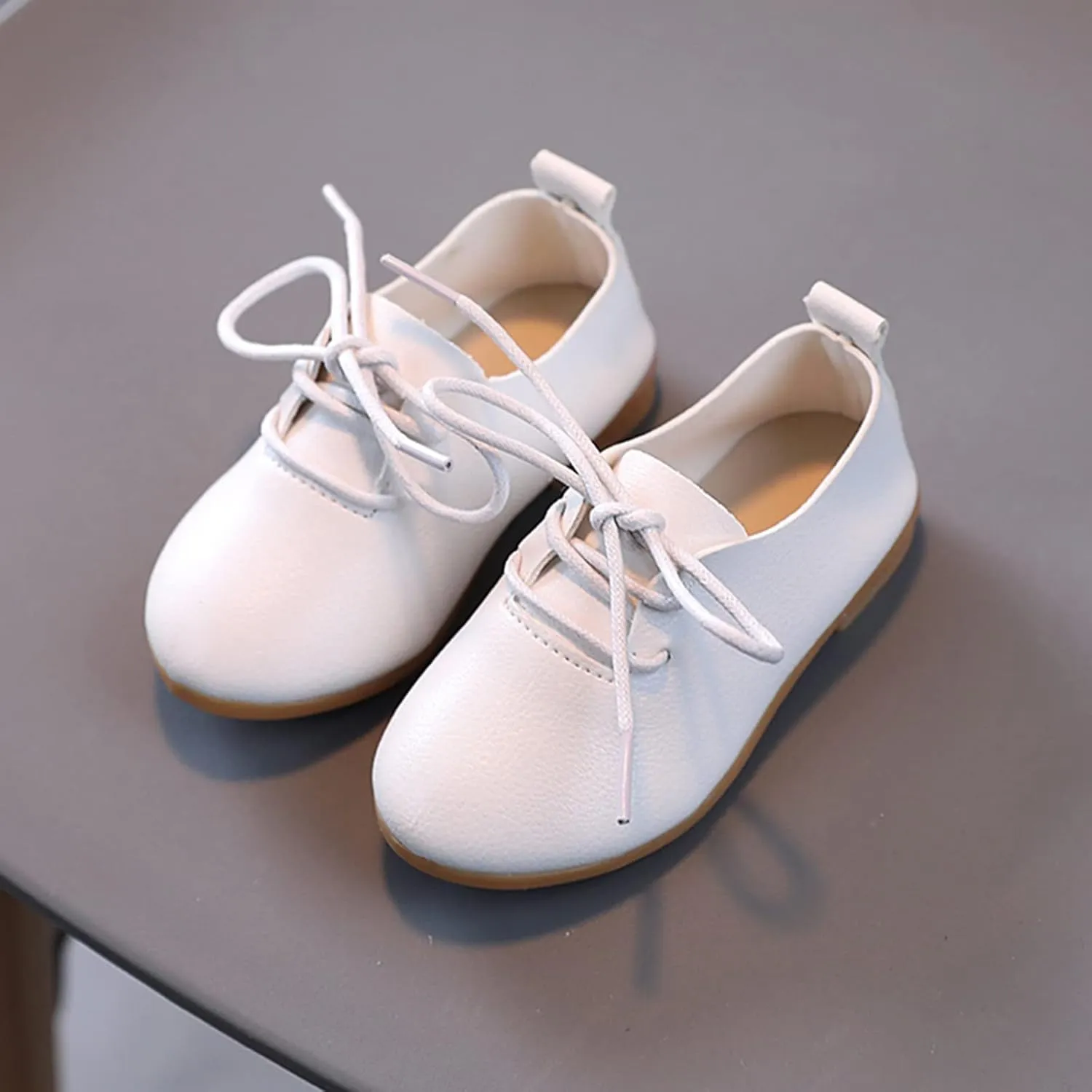 Toddler Little Girls Boys British Style Lace-Up Saddle Shoes Casual ??xfords Baptism School Girls Warm Boots Size 6