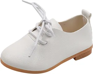 Toddler Little Girls Boys British Style Lace-Up Saddle Shoes Casual ??xfords Baptism School ??niform Loafer Shoes