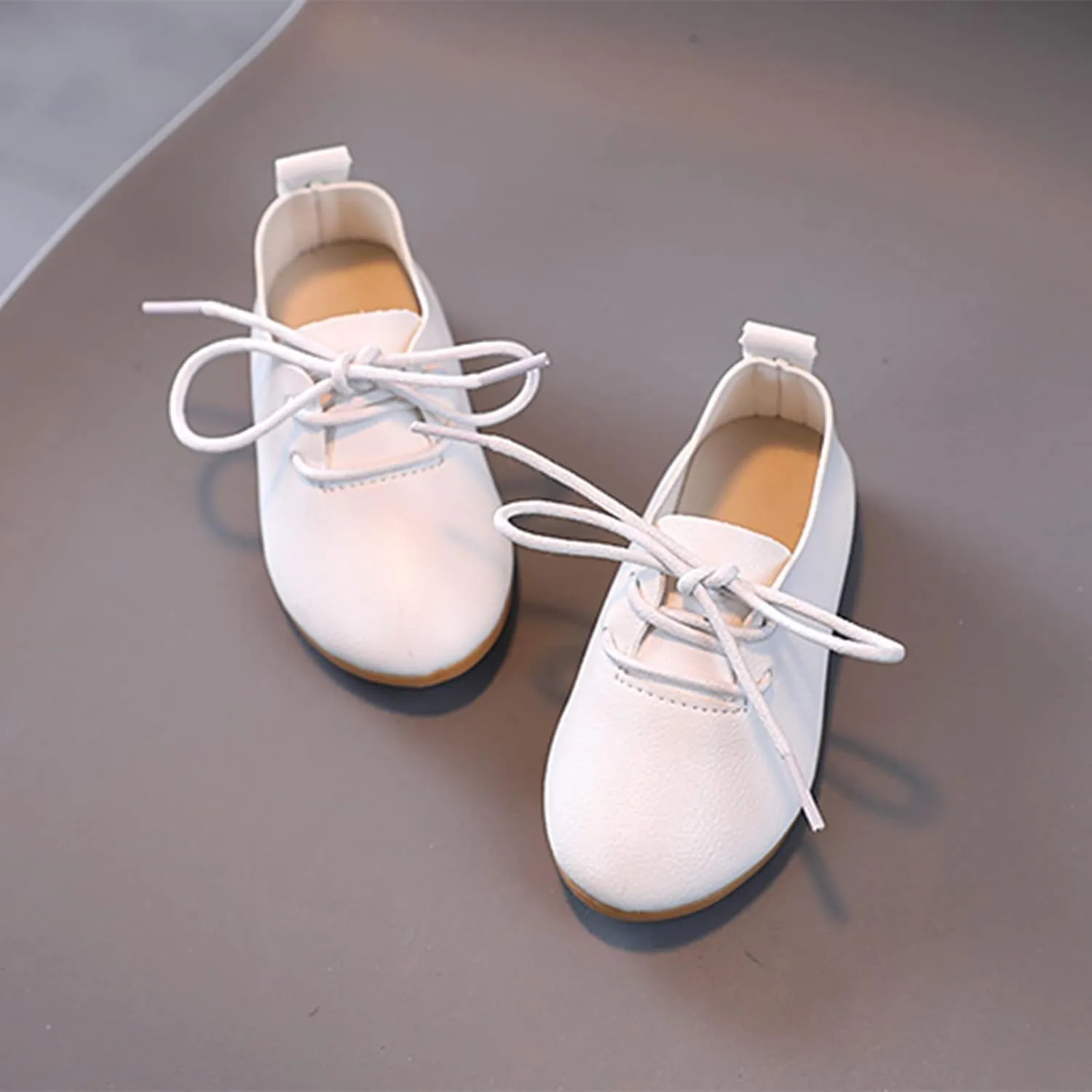 Toddler Little Girls Boys British Style Lace-Up Saddle Shoes Casual ??xfords Baptism School ??niform Loafer Shoes
