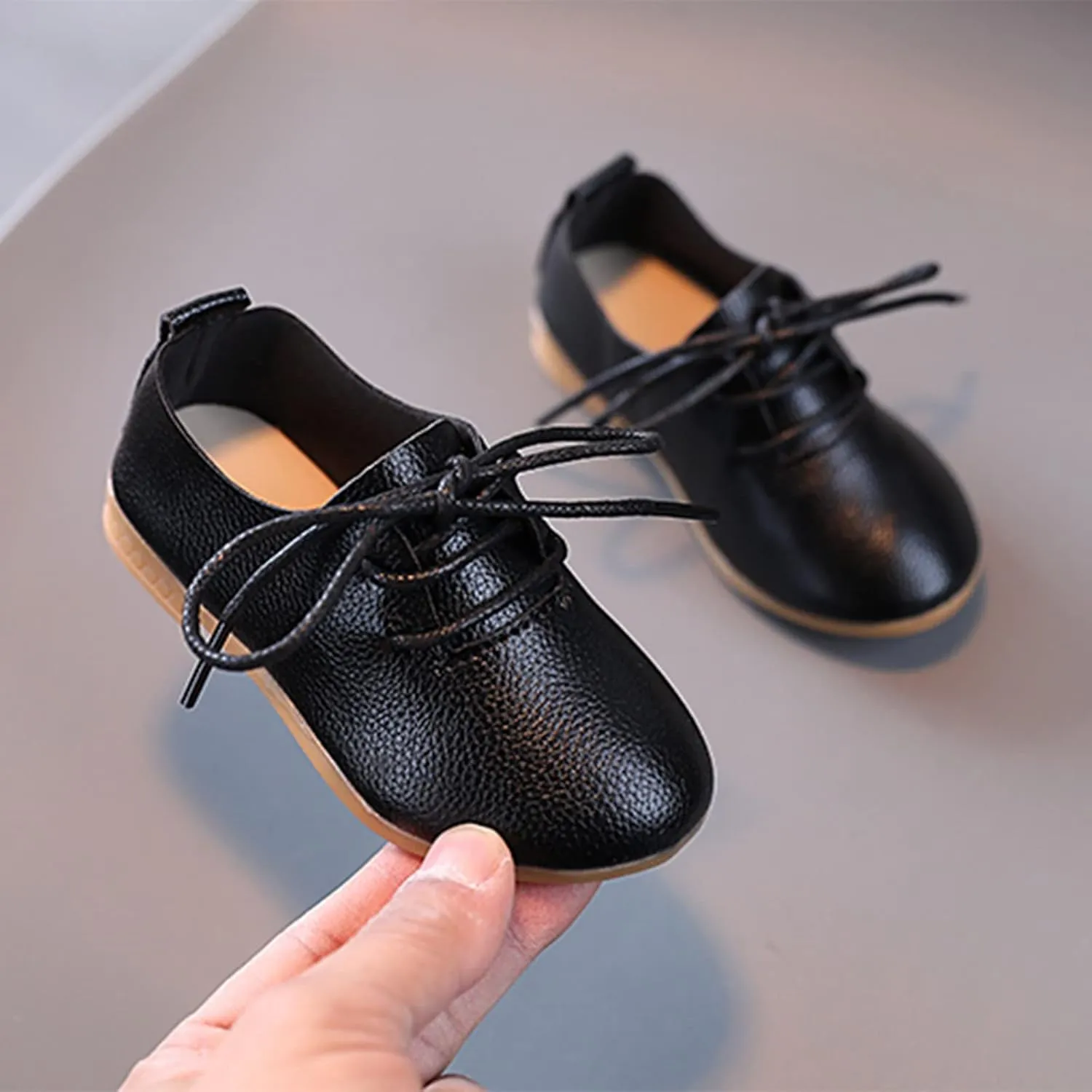 Toddler Little Girls Boys British Style Lace-Up Saddle Shoes Casual xfords Baptism School niform Loafer Shoes