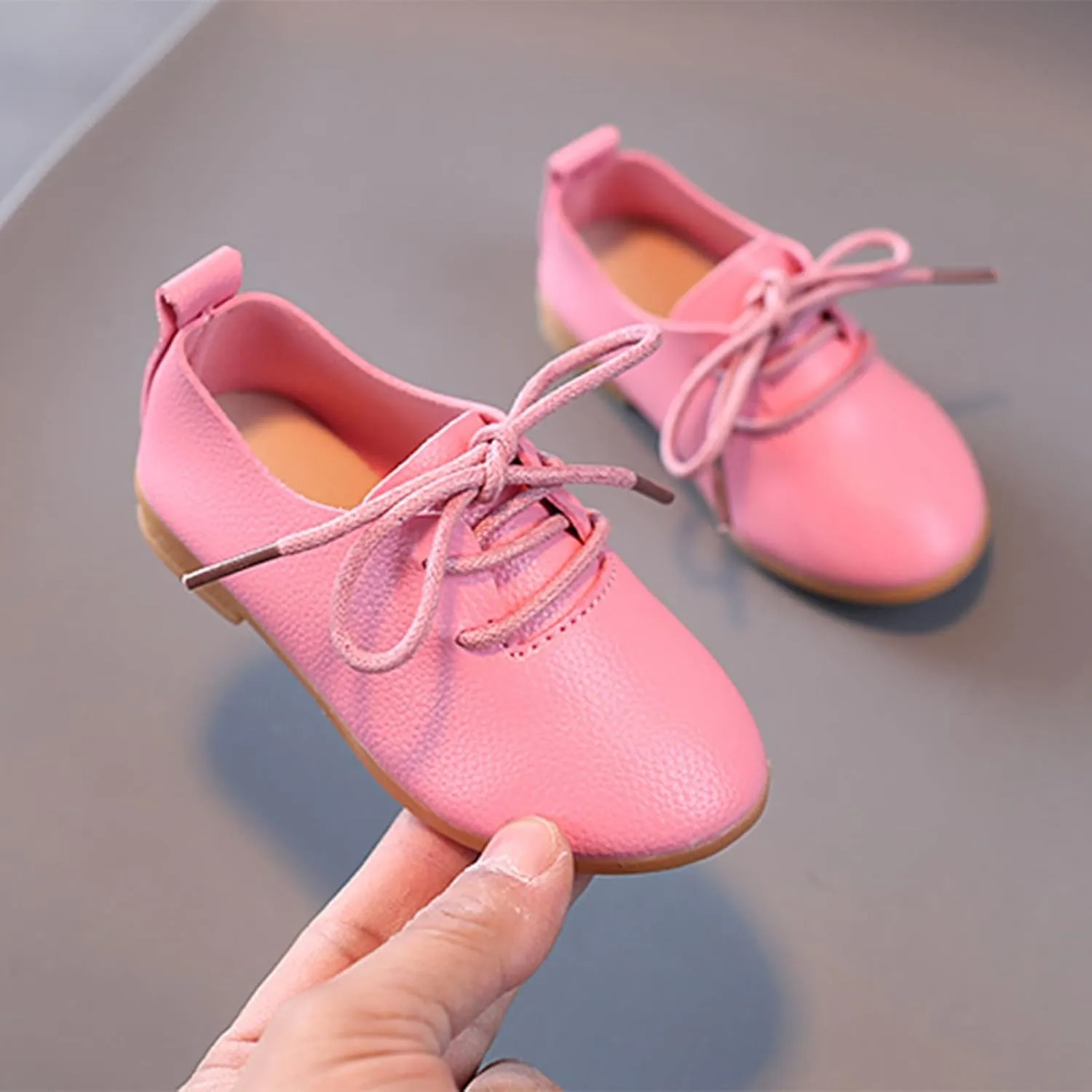 Toddler Little Girls Boys British Style Lace-Up Saddle Shoes Casual ??xfords Baptism School ??niform Loafer Shoes