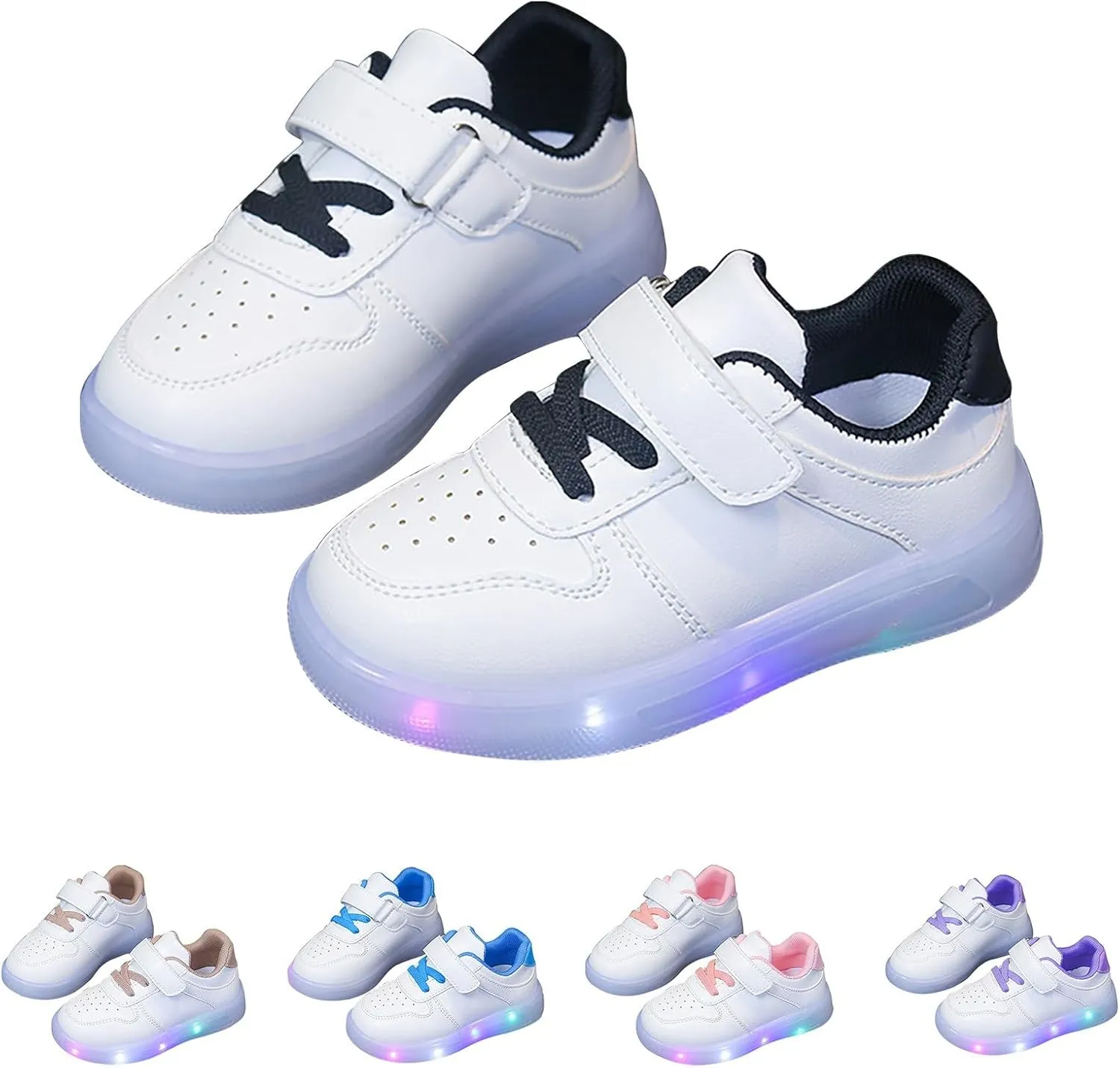 Toddler No Lace Glitter Sneakers Flat Non Slip Sole Rubber Lightweight Sport Shoes Baby Boys Girls First Walking Shoes