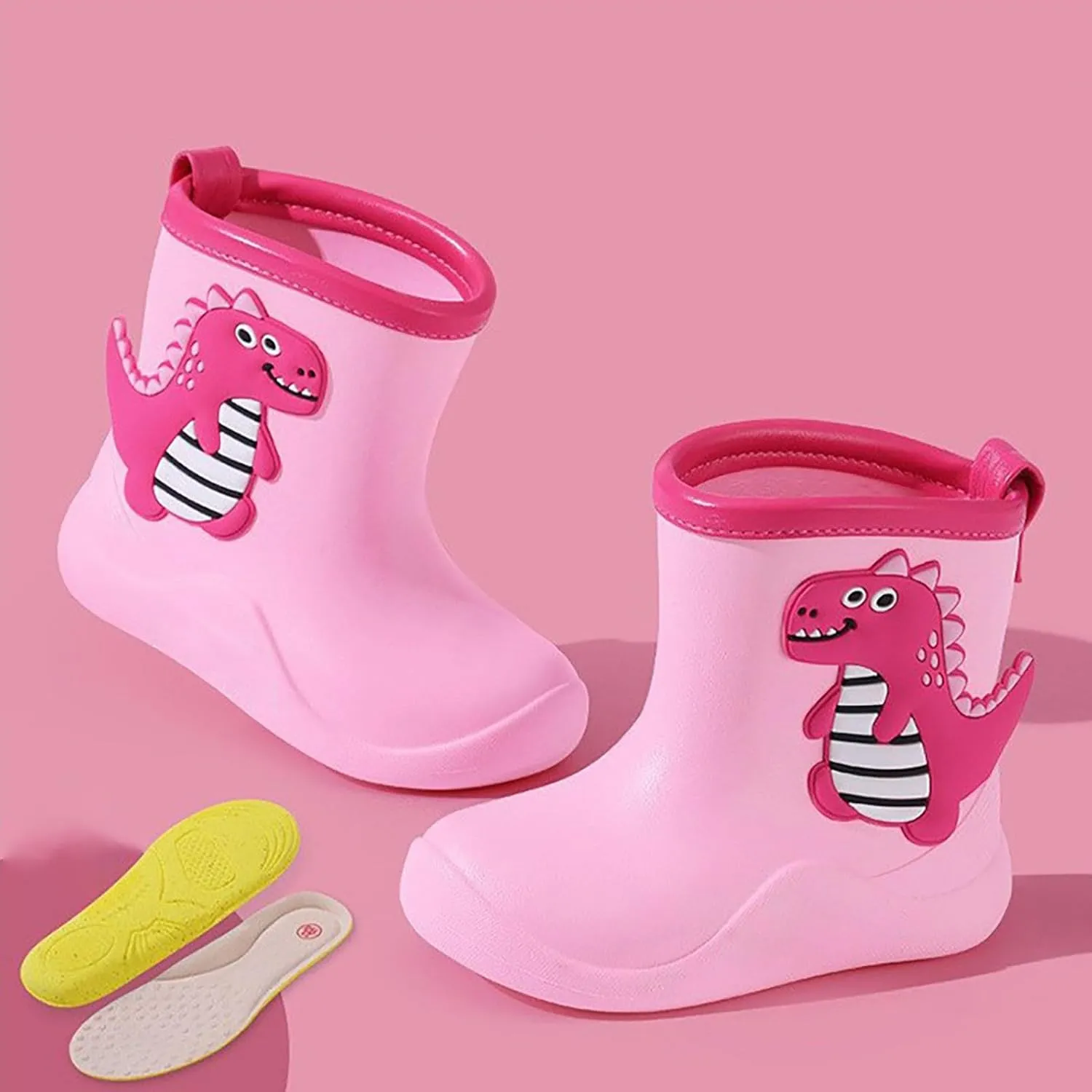 Toddler Rain Boots Baby Rain Boots Dinosaur Rain Boots for Boys Girls Non Slip Rubber Water Proof Shoes