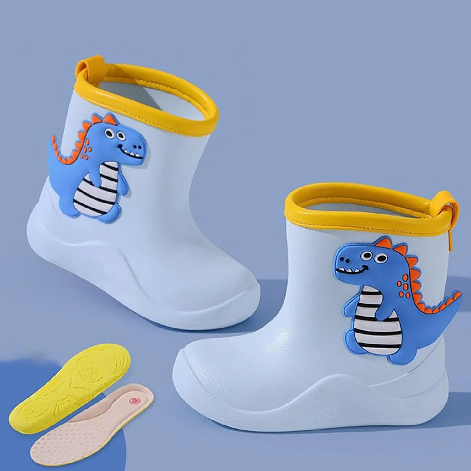 Toddler Rain Boots Baby Rain Boots Dinosaur Rain Boots for Boys Girls Non Slip Rubber Water Proof Shoes