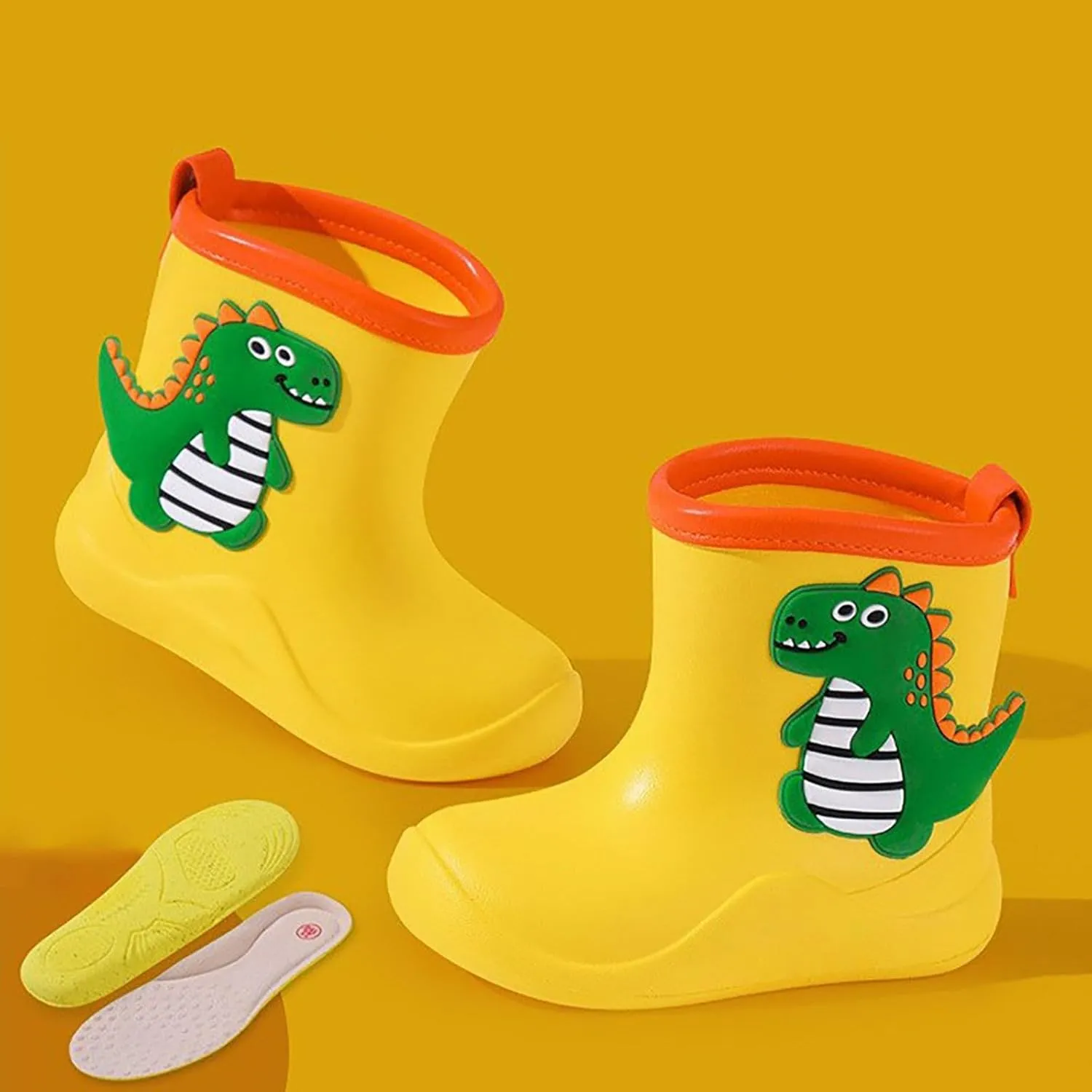 Toddler Rain Boots Baby Rain Boots Dinosaur Rain Boots for Boys Girls Non Slip Rubber Water Proof Shoes