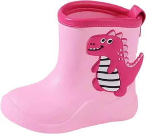Toddler Rain Boots Baby Rain Boots Dinosaur Rain Boots for Boys Girls Non Slip Rubber Water Proof Shoes