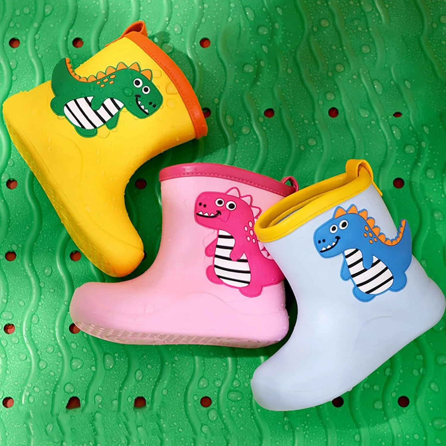 Toddler Rain Boots Baby Rain Boots Dinosaur Rain Boots for Boys Girls Non Slip Rubber Water Proof Shoes