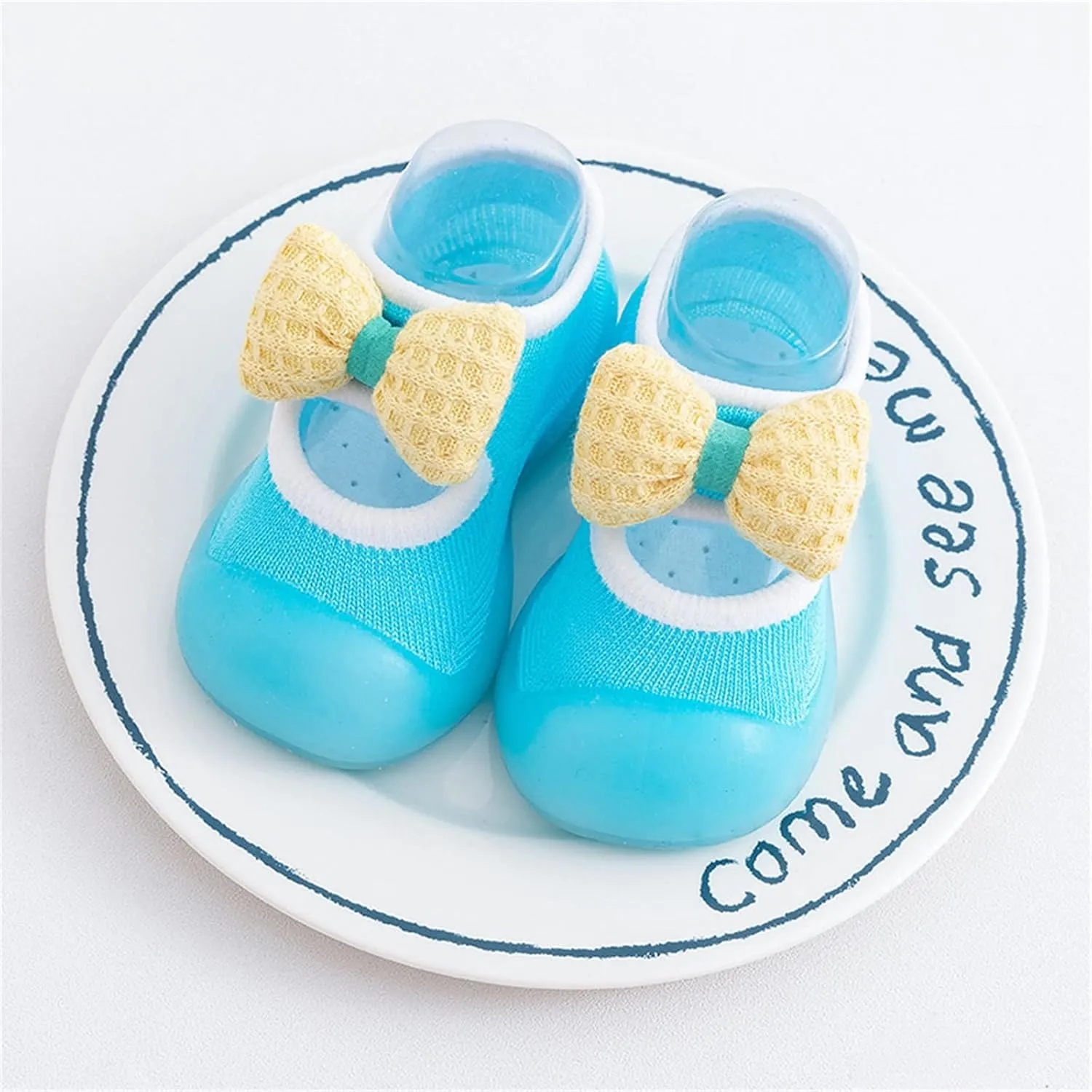 Toddler Sock Shoes Kids Infant Newborn Baby Boys Girls Shoes First Walkers Cute Bowknot Soft Antislip Sock Shoes B