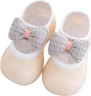 Toddler Sock Shoes Kids Infant Newborn Baby Boys Girls Shoes First Walkers Cute Bowknot Soft Antislip Sock Shoes B